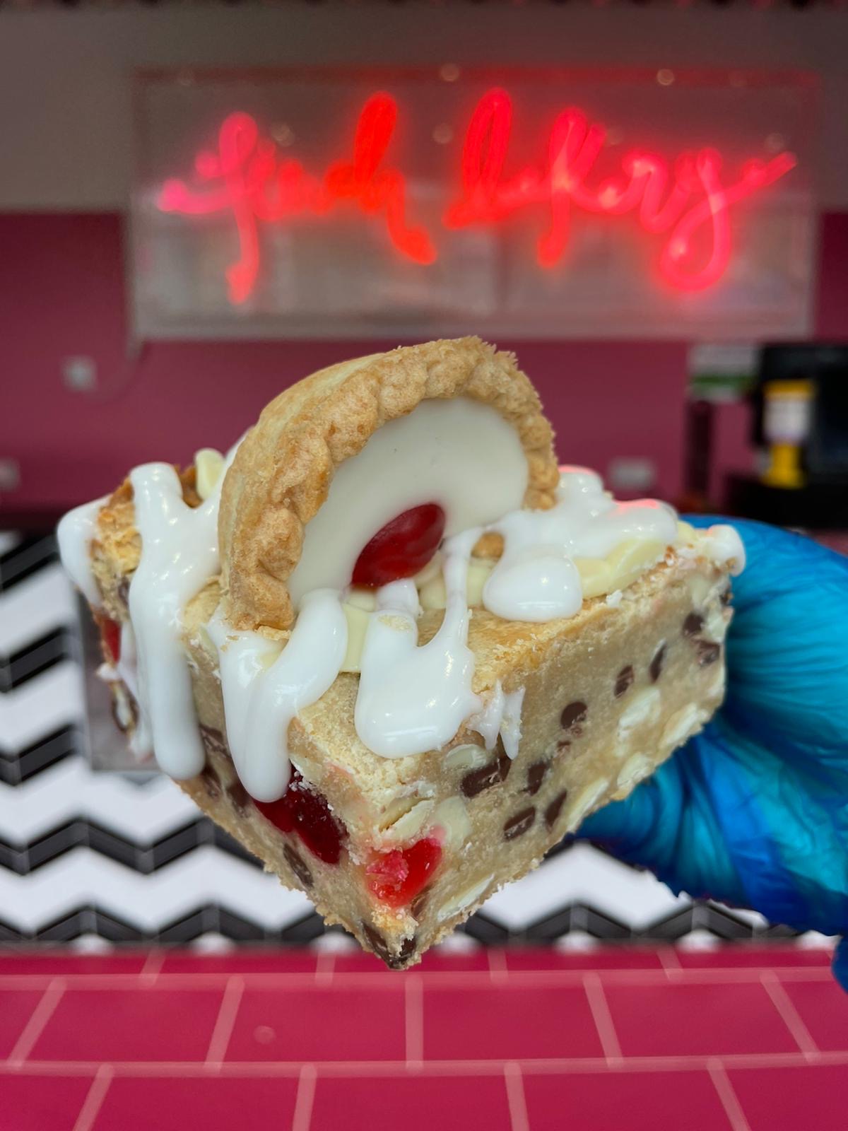 Cherry Bakewell Cookie Block