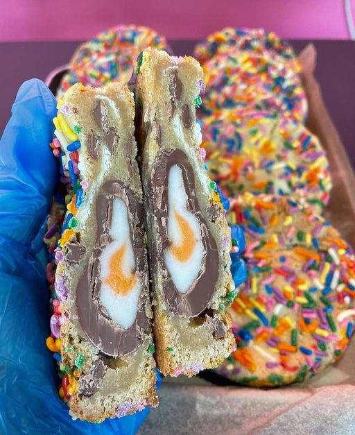 Creme Egg Sprinkle Deep Pan Cookie