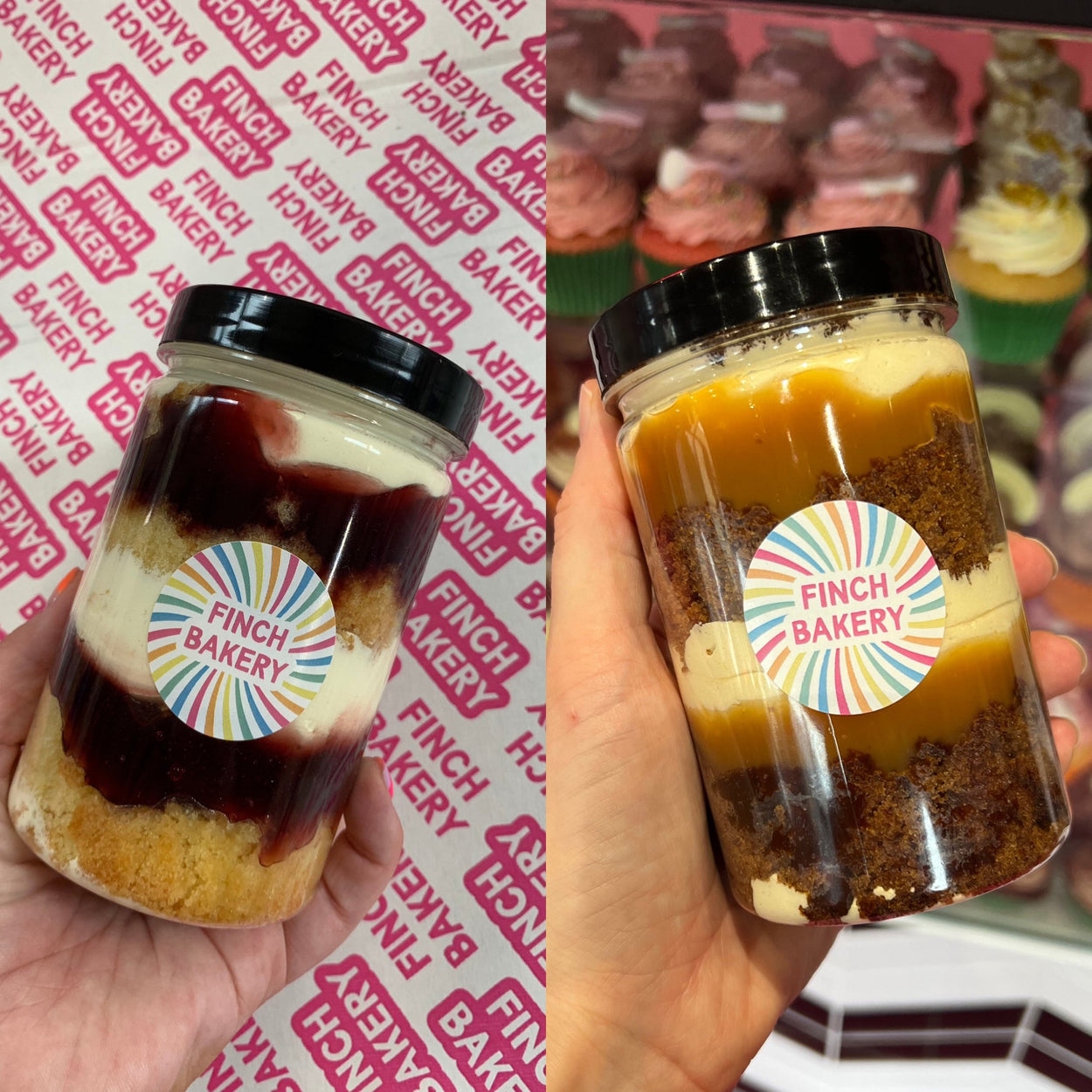 Sticky Toffee Pudding Cake Jar and Vanilla Jam Cake Jar • Box of 2