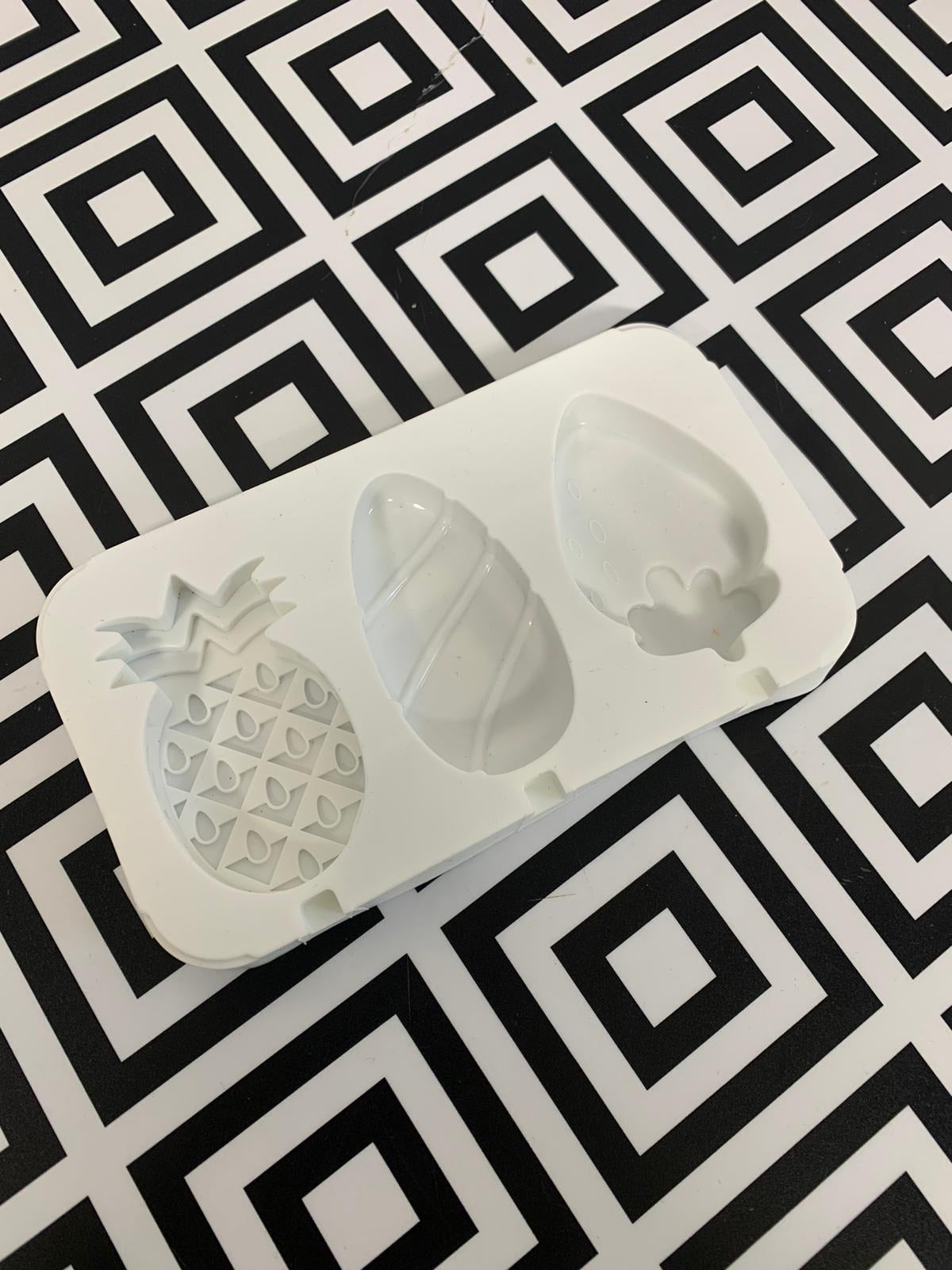 3 Cavity Fruit Cakesicle Silicone Mould