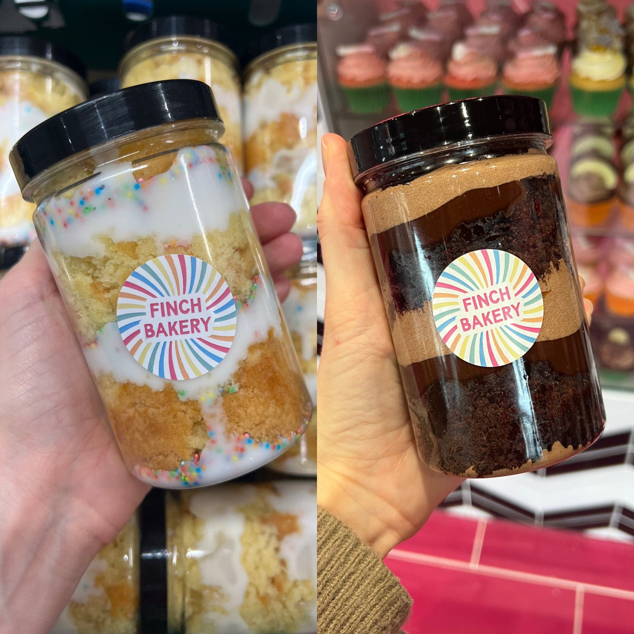 Old School Cake Jar and Chocolate Fudge Cake Jar • Box of 2