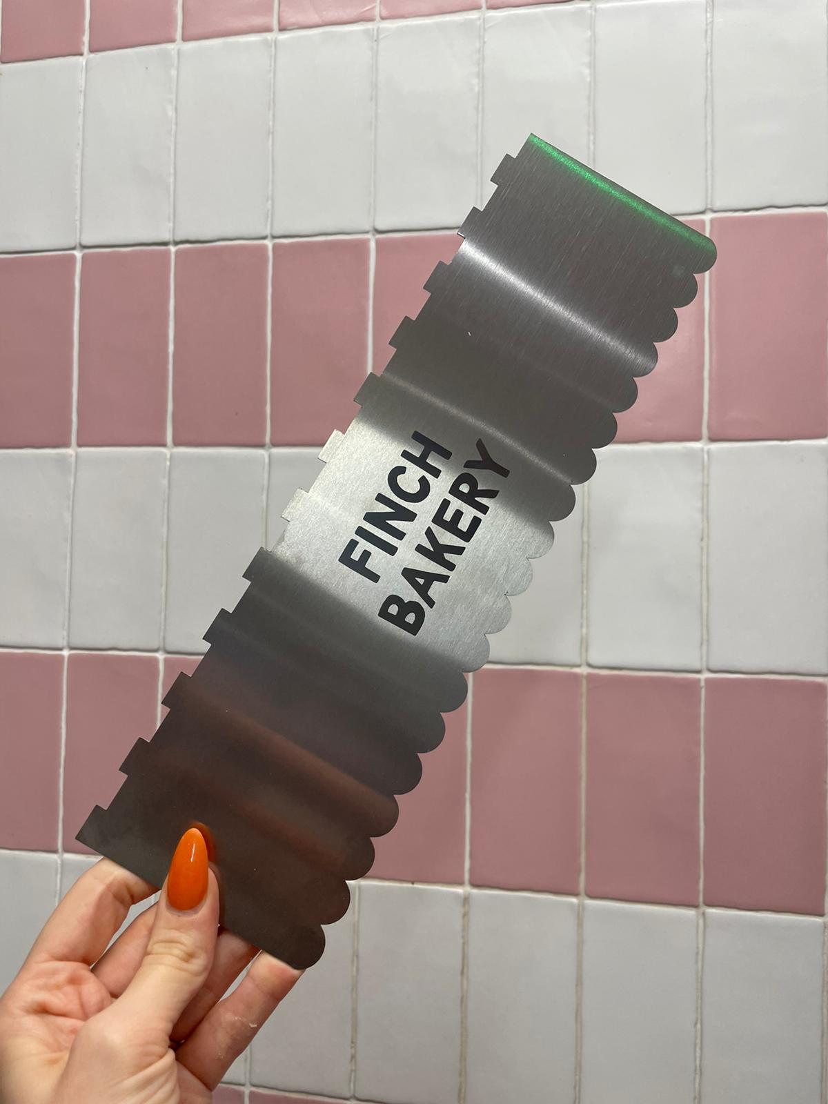 XL 12” Dual Medium Stripe & Narrow Scallop Scraper