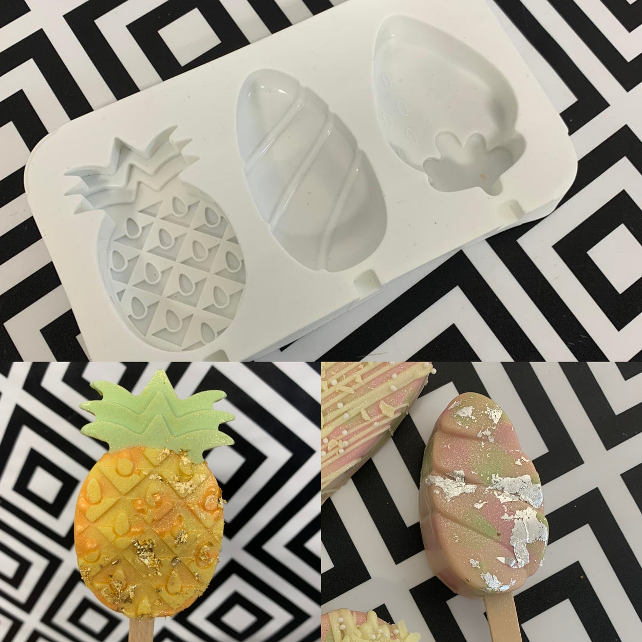 3 Cavity Fruit Cakesicle Silicone Mould