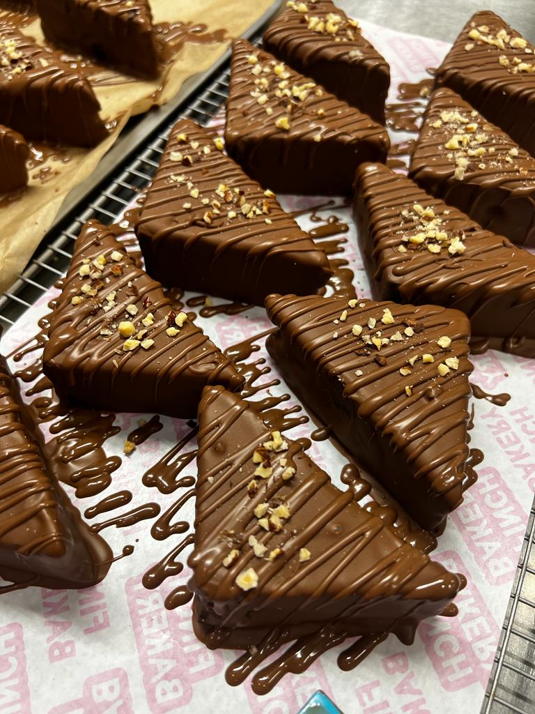 Hazelnut Ganache Chocolate Triangle Brownie