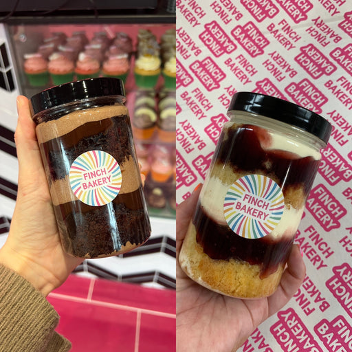 Vanilla Cake Jar and Choc Fudge Cake Jar • Box of 2