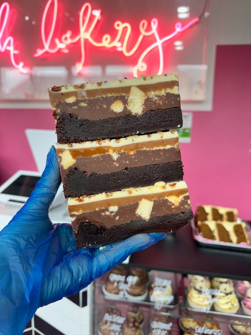 Caramel Shortbread Brownie Bar