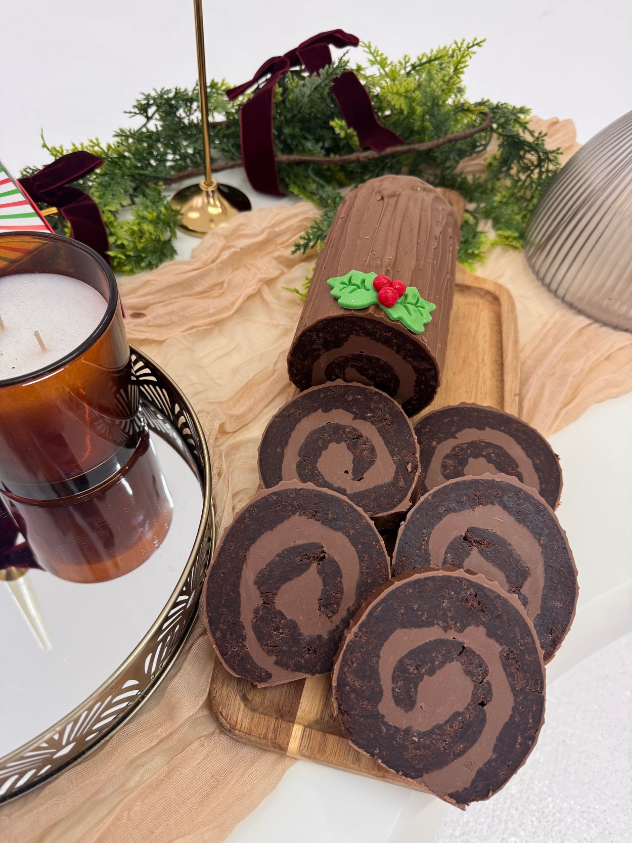 Collection Only - Milk Chocolate Brownie Yule Log