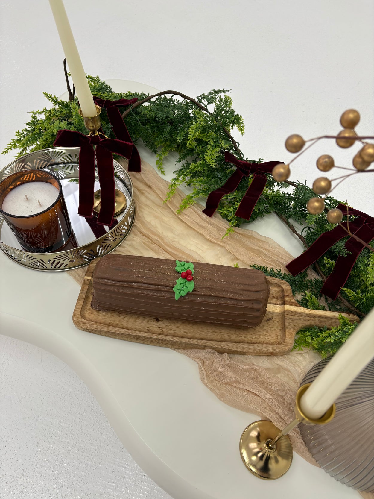 Collection Only - White Chocolate Brownie Yule Log