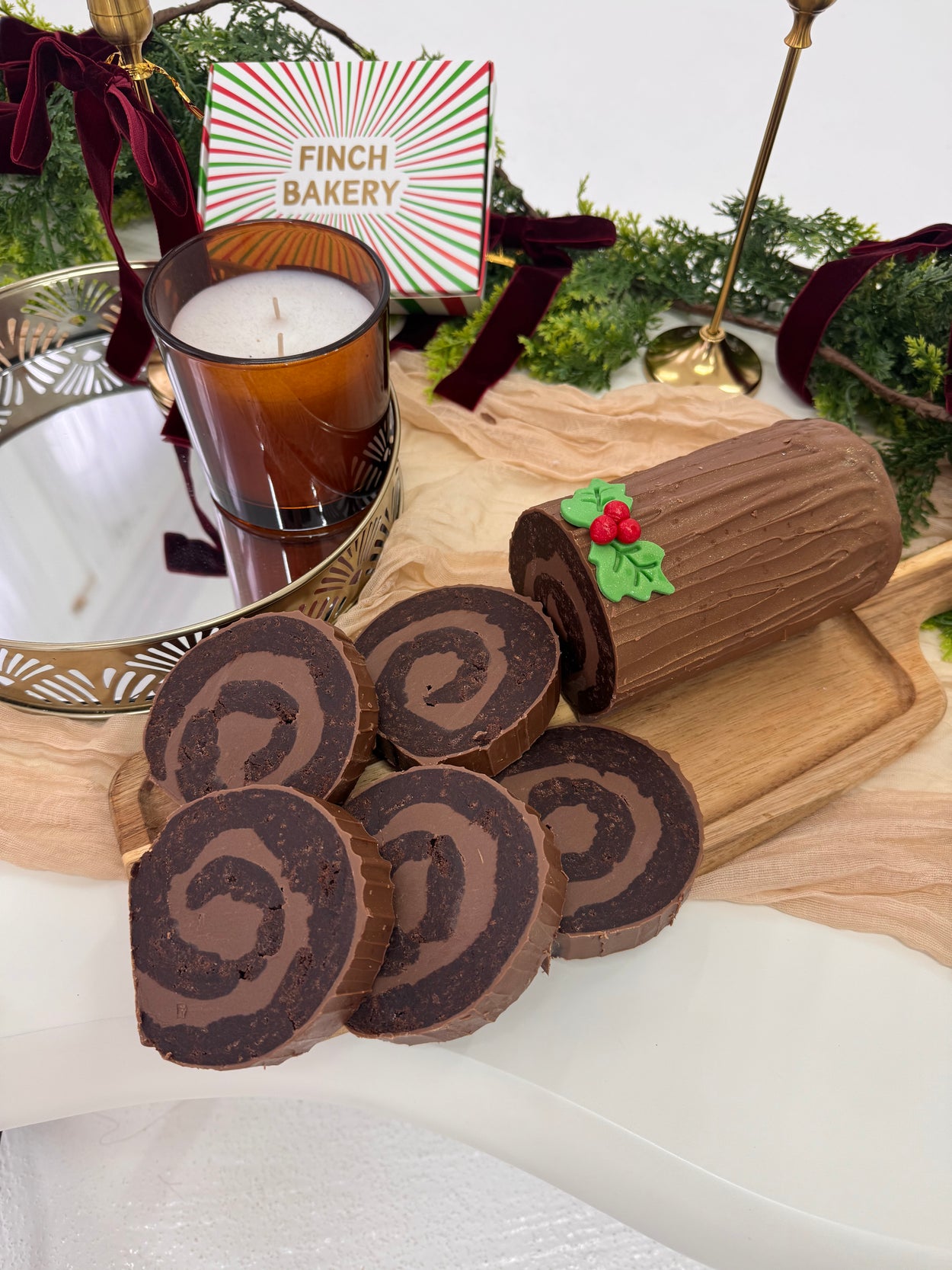 Collection Only - Milk Chocolate Brownie Yule Log
