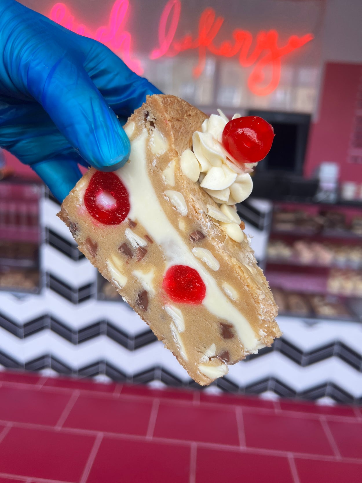Cherry Bakewell Cookie Pie