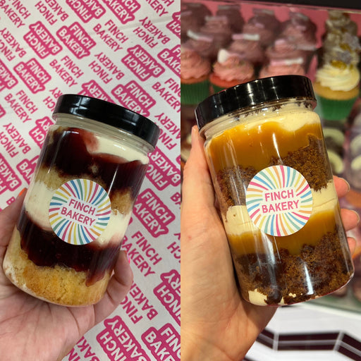 Sticky Toffee Pudding Cake Jar and Vanilla Jam Cake Jar • Box of 2