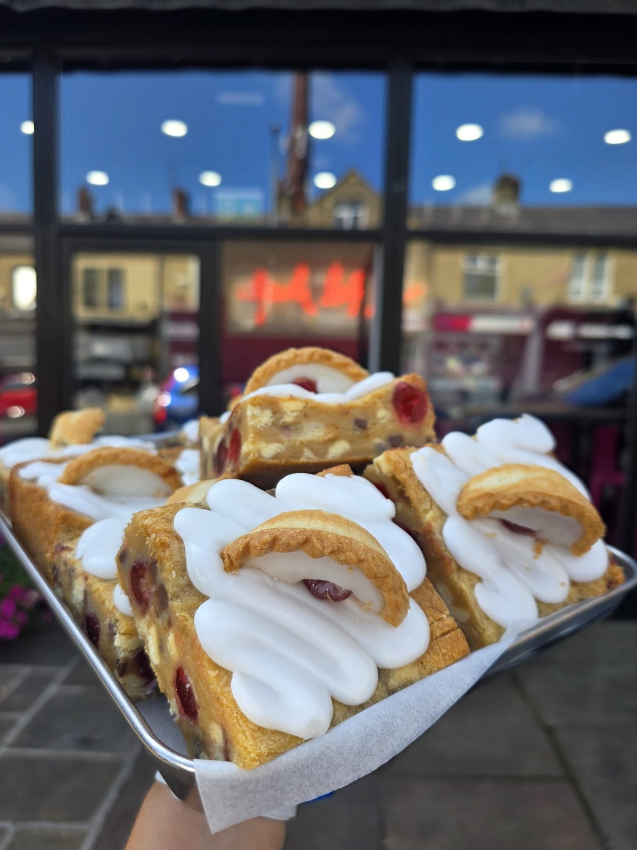 Cherry Bakewell Cookie Block